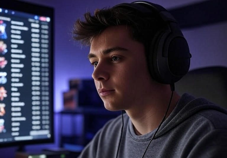 gamer browsing through directory of games